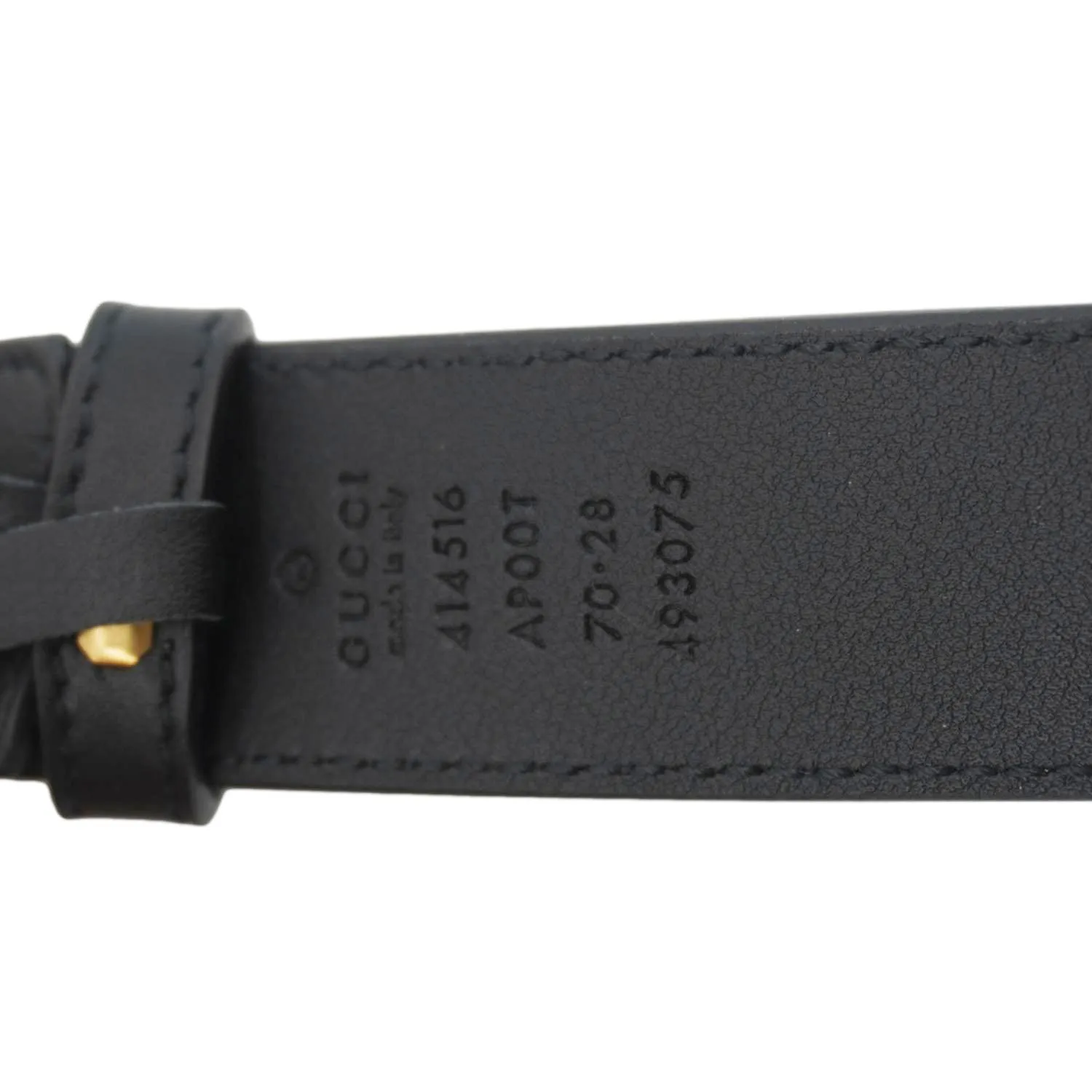 GUCCI GG Buckle Leather Belt Black 414516 Size 70/28