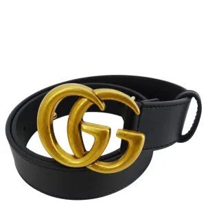 GUCCI GG Buckle Leather Belt Black 414516 Size 70/28