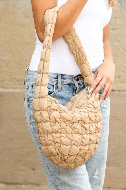 ❤️GYPSY FOX-Aili's Corner Dale Quilted Puffer Shoulder Bag – Stylish & Cozy Everyday Essential
