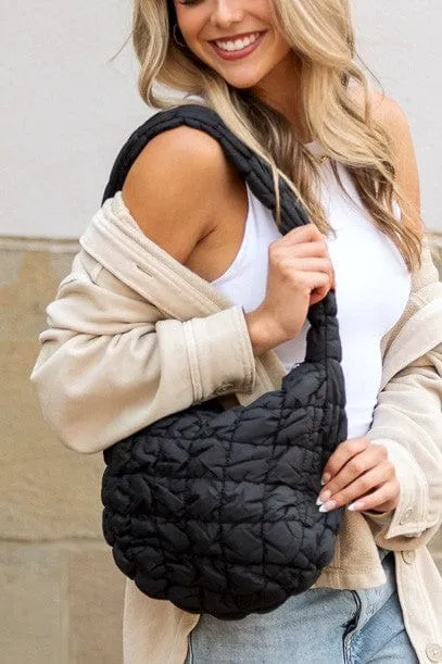 ❤️GYPSY FOX-Aili's Corner Dale Quilted Puffer Shoulder Bag – Stylish & Cozy Everyday Essential