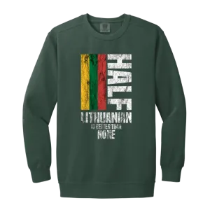 Half Lithuanian - Men/Women Unisex Soft-Washed Crewneck Sweatshirt