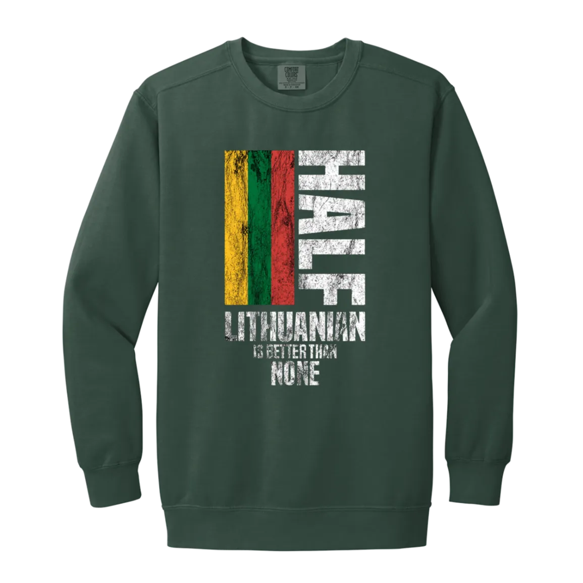 Half Lithuanian - Men/Women Unisex Soft-Washed Crewneck Sweatshirt