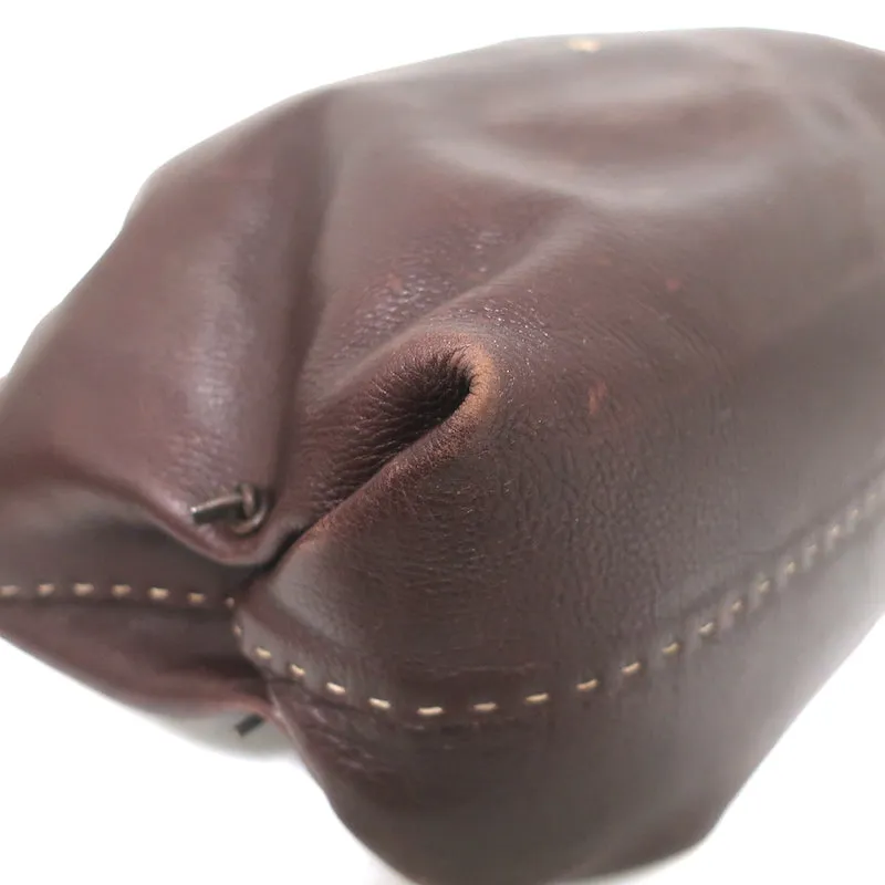 Henry Beguelin Zip-Top Tote Dark Brown Leather Large Shoulder Bag