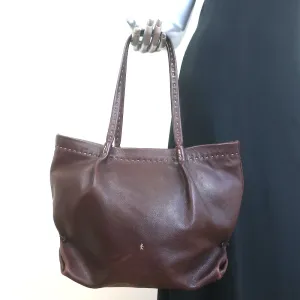 Henry Beguelin Zip-Top Tote Dark Brown Leather Large Shoulder Bag
