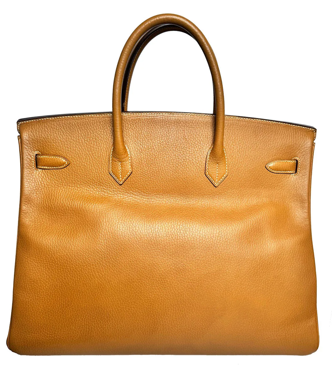 Hermes Birkin 40 Gold Clemence Leather Handbag