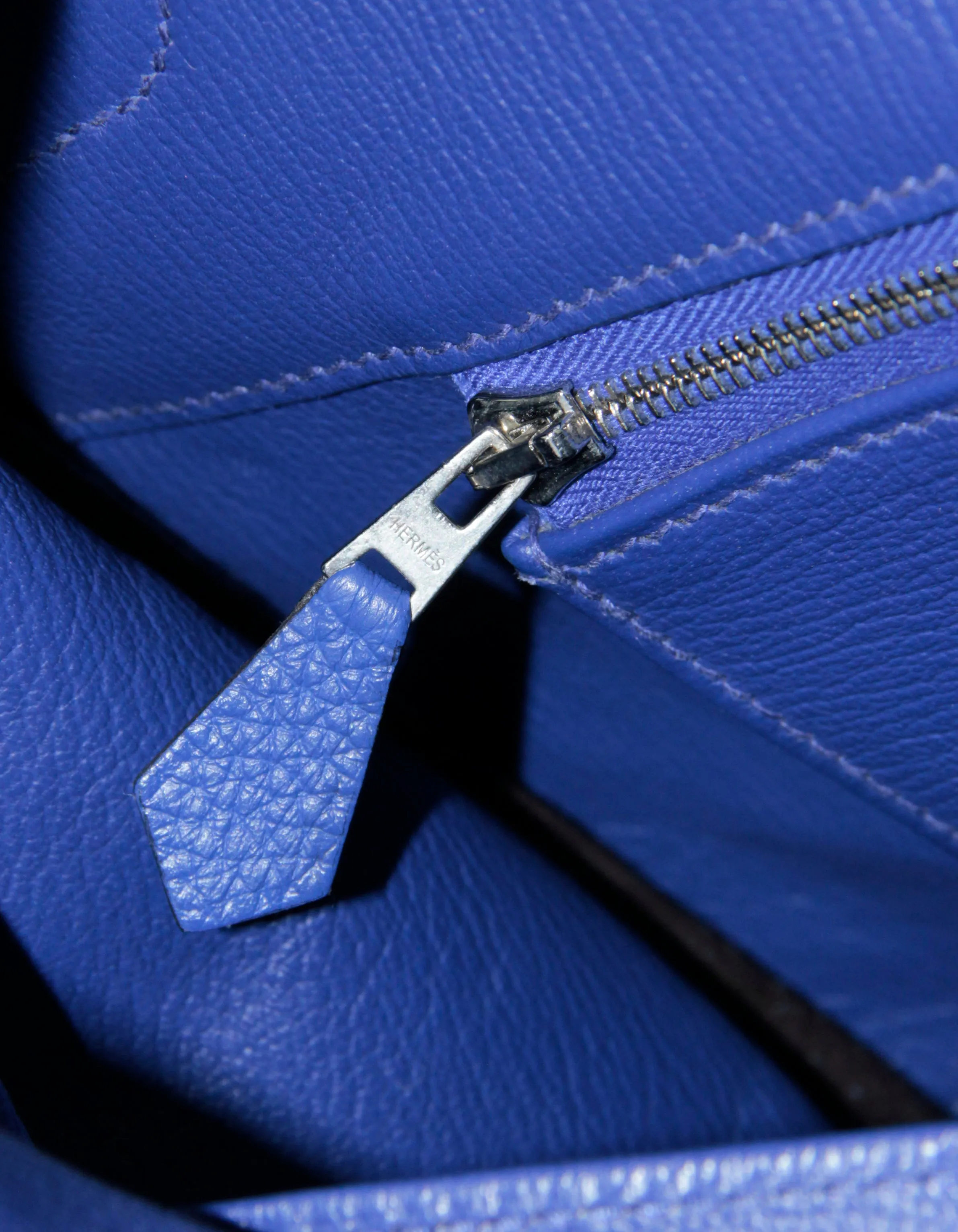 Hermes Blue Electric Togo Leather 35cm Birkin Bag
