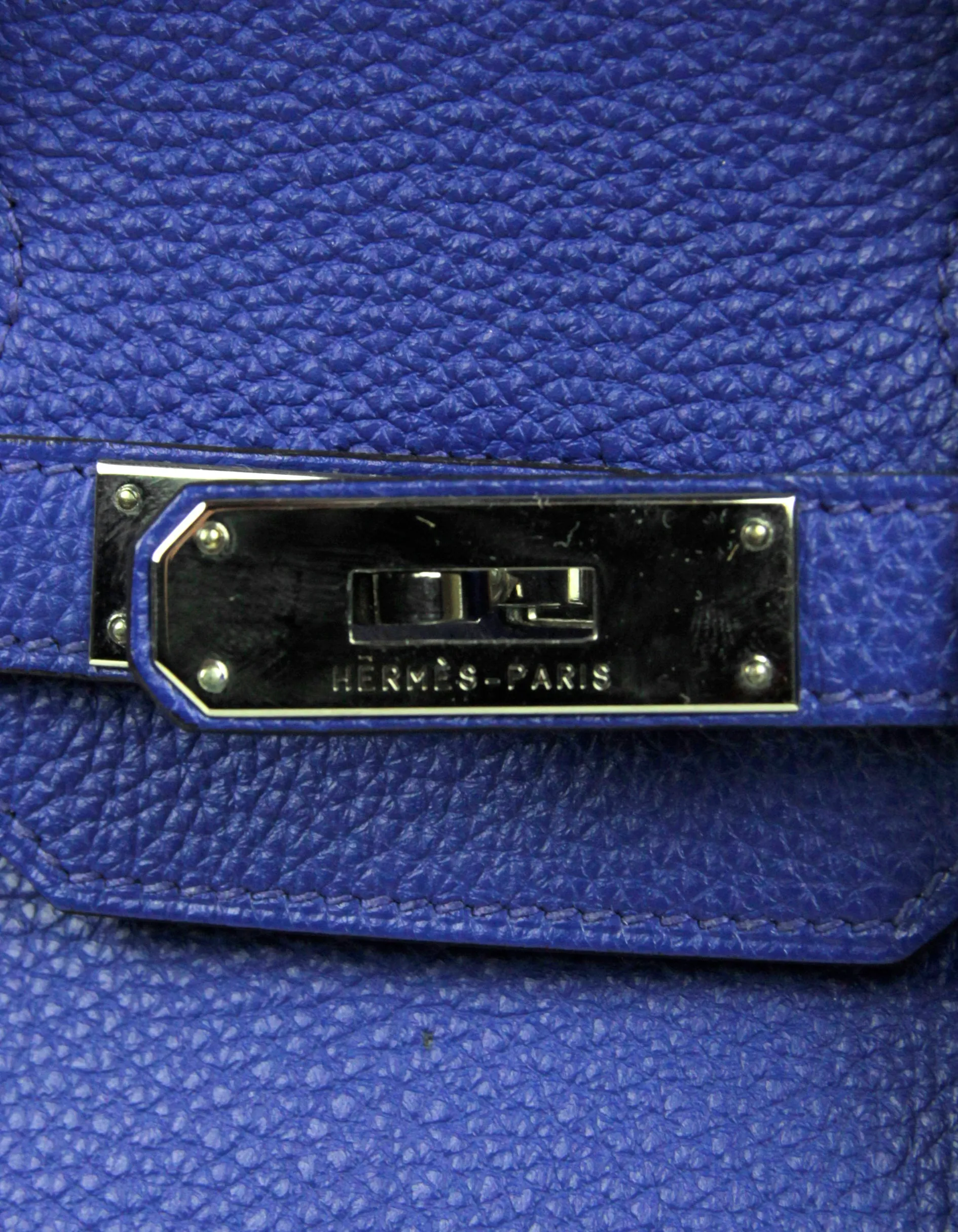 Hermes Blue Electric Togo Leather 35cm Birkin Bag