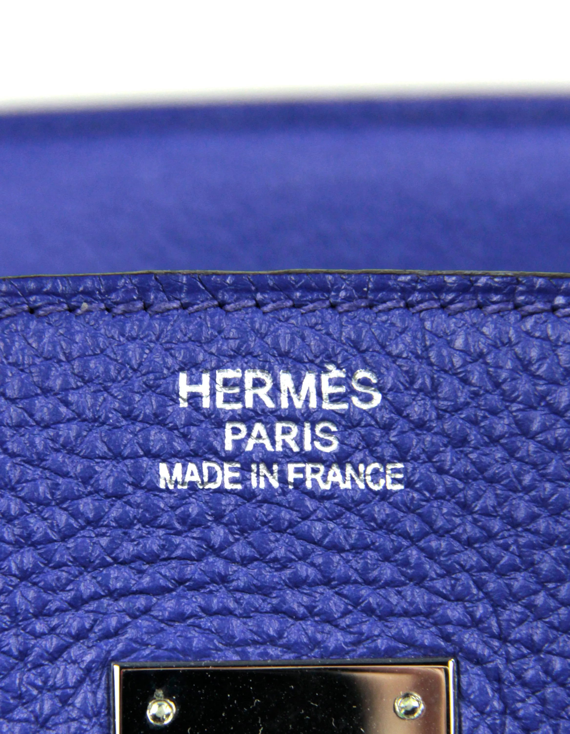 Hermes Blue Electric Togo Leather 35cm Birkin Bag