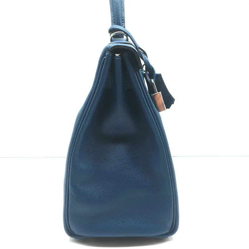 Hermes Kelly 28 Retourne Bleu Thalassa Epsom Leather Palladium Hardware 2015