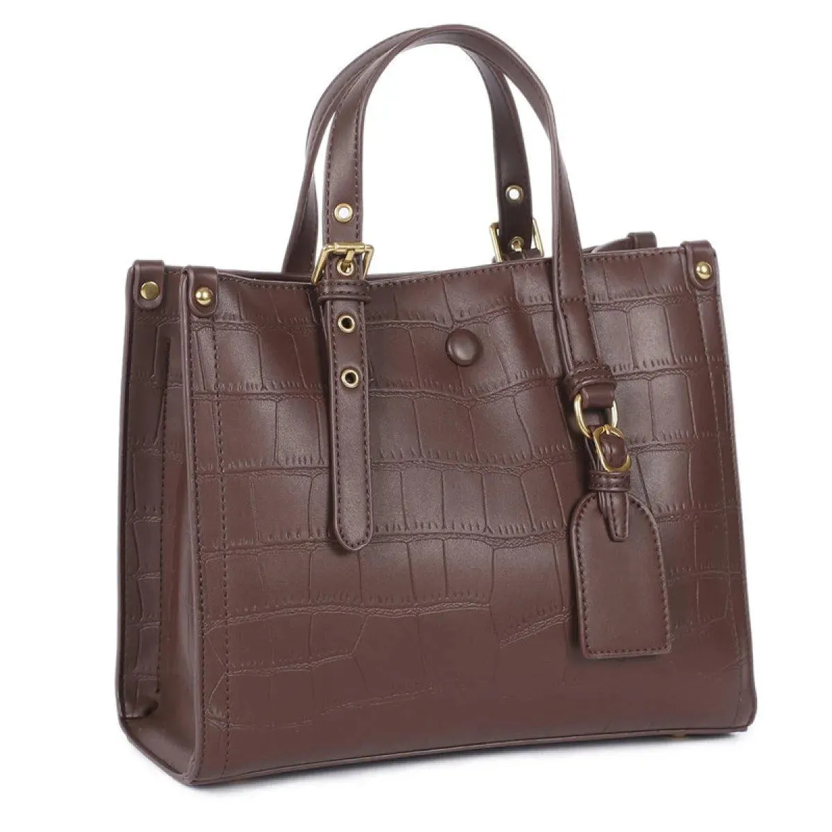 High-Capacity Embossed Pattern Tote Bag