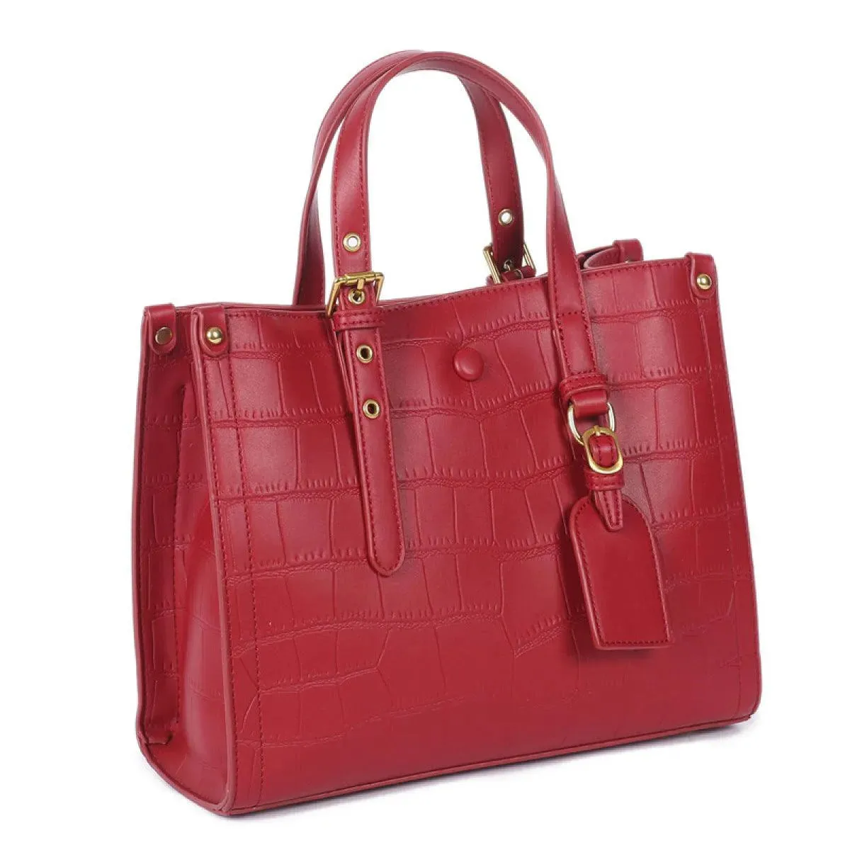 High-Capacity Embossed Pattern Tote Bag
