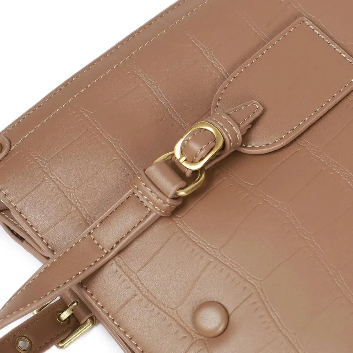High-Capacity Embossed Pattern Tote Bag
