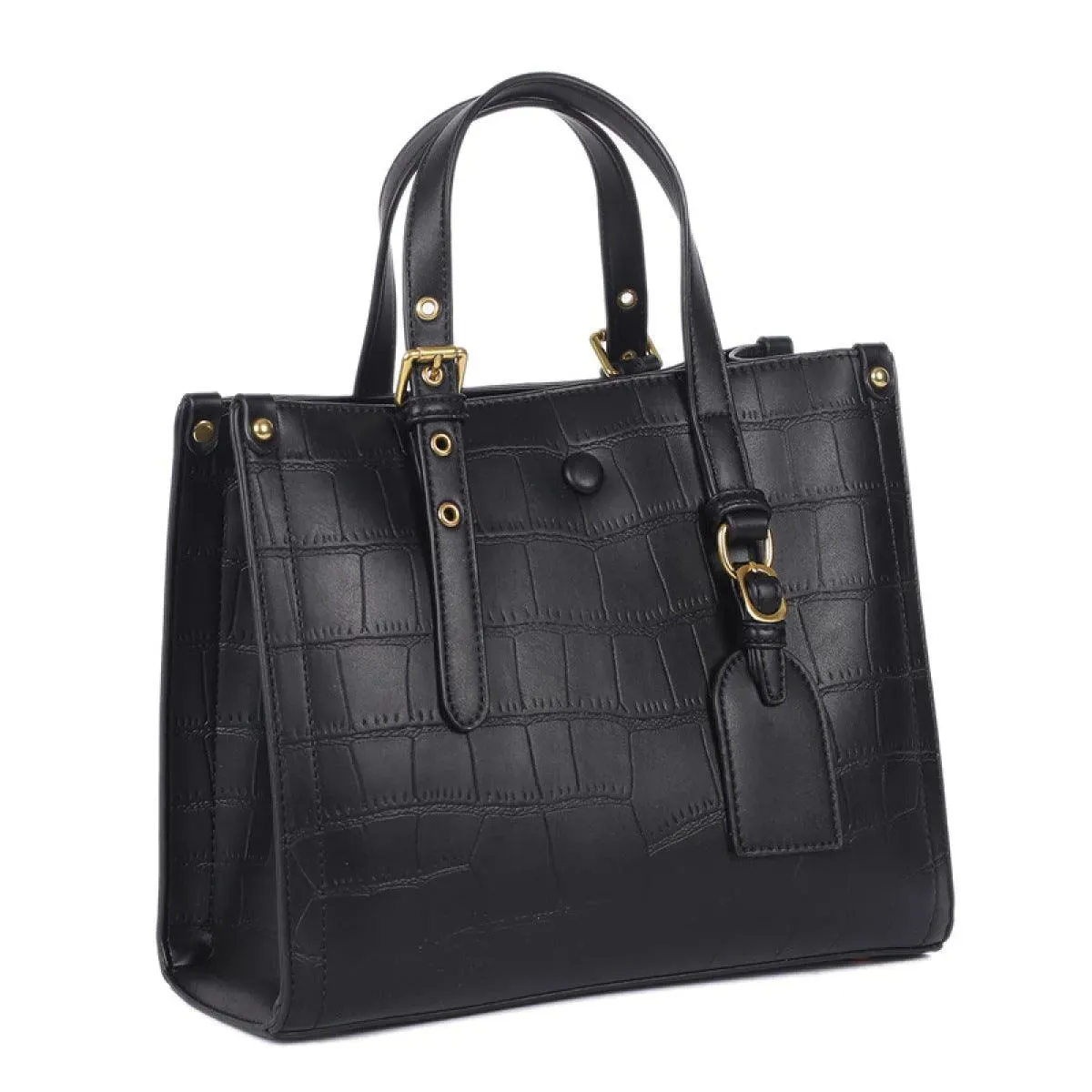 High-Capacity Embossed Pattern Tote Bag