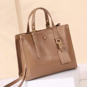 High-Capacity Embossed Pattern Tote Bag