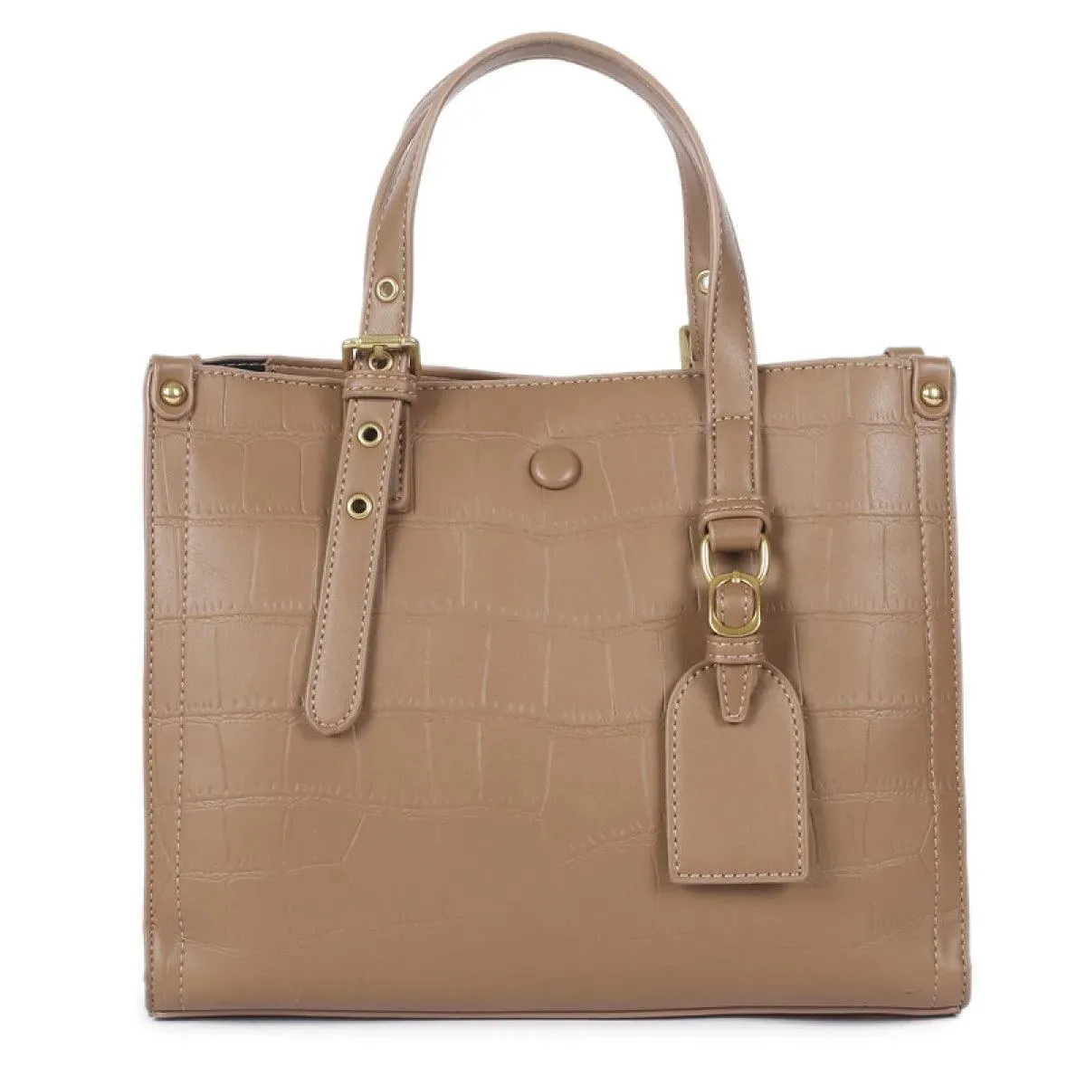 High-Capacity Embossed Pattern Tote Bag