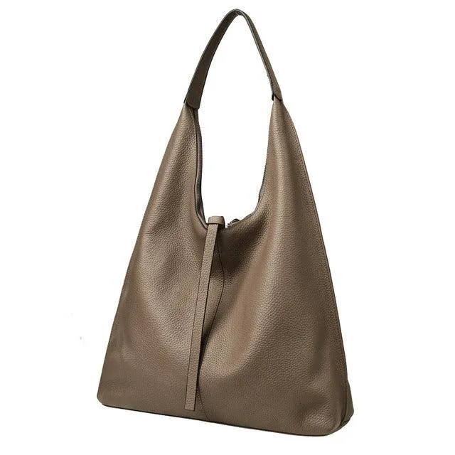 Hobo Tote Black Genuine Leather Shoulder Bag