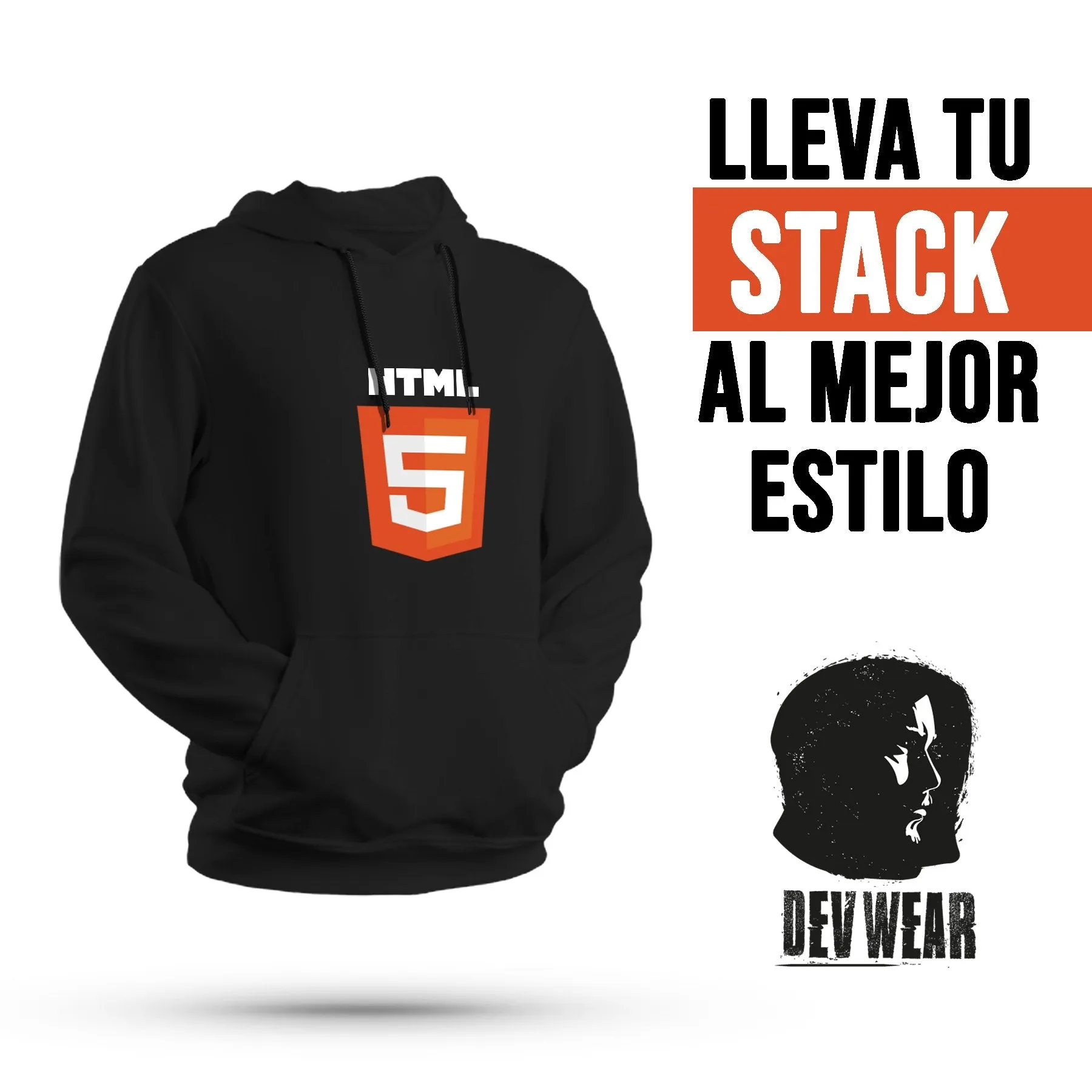 HOODIE BUZO SACO CANGURO DEVELOPER HTML5