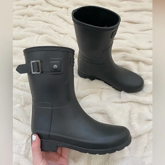 Hunter Original Refined Short Rain Boot Black