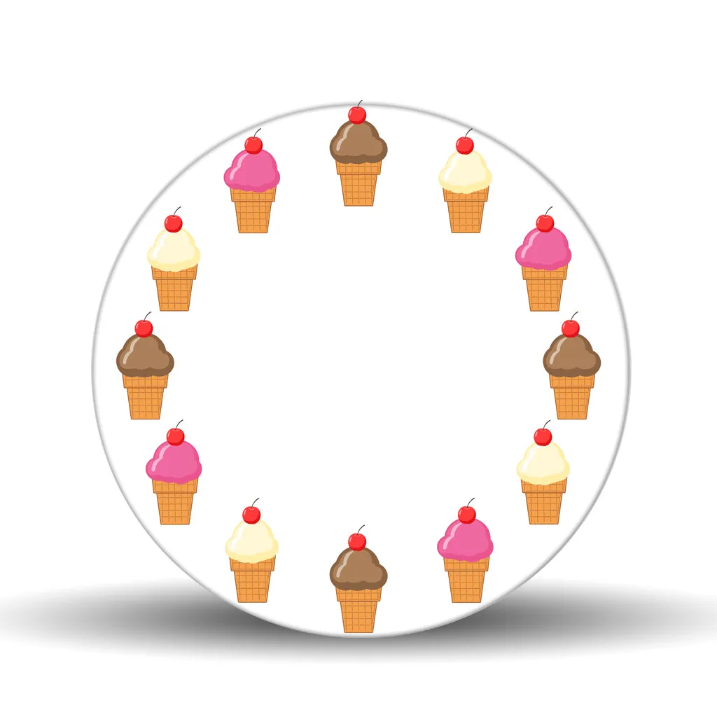 Ice Cream <br>Glass Table Spinner 17.75"