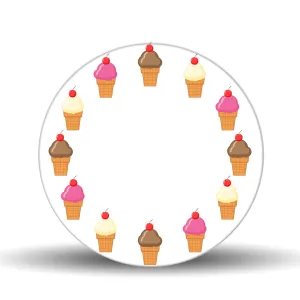 Ice Cream <br>Glass Table Spinner 17.75"