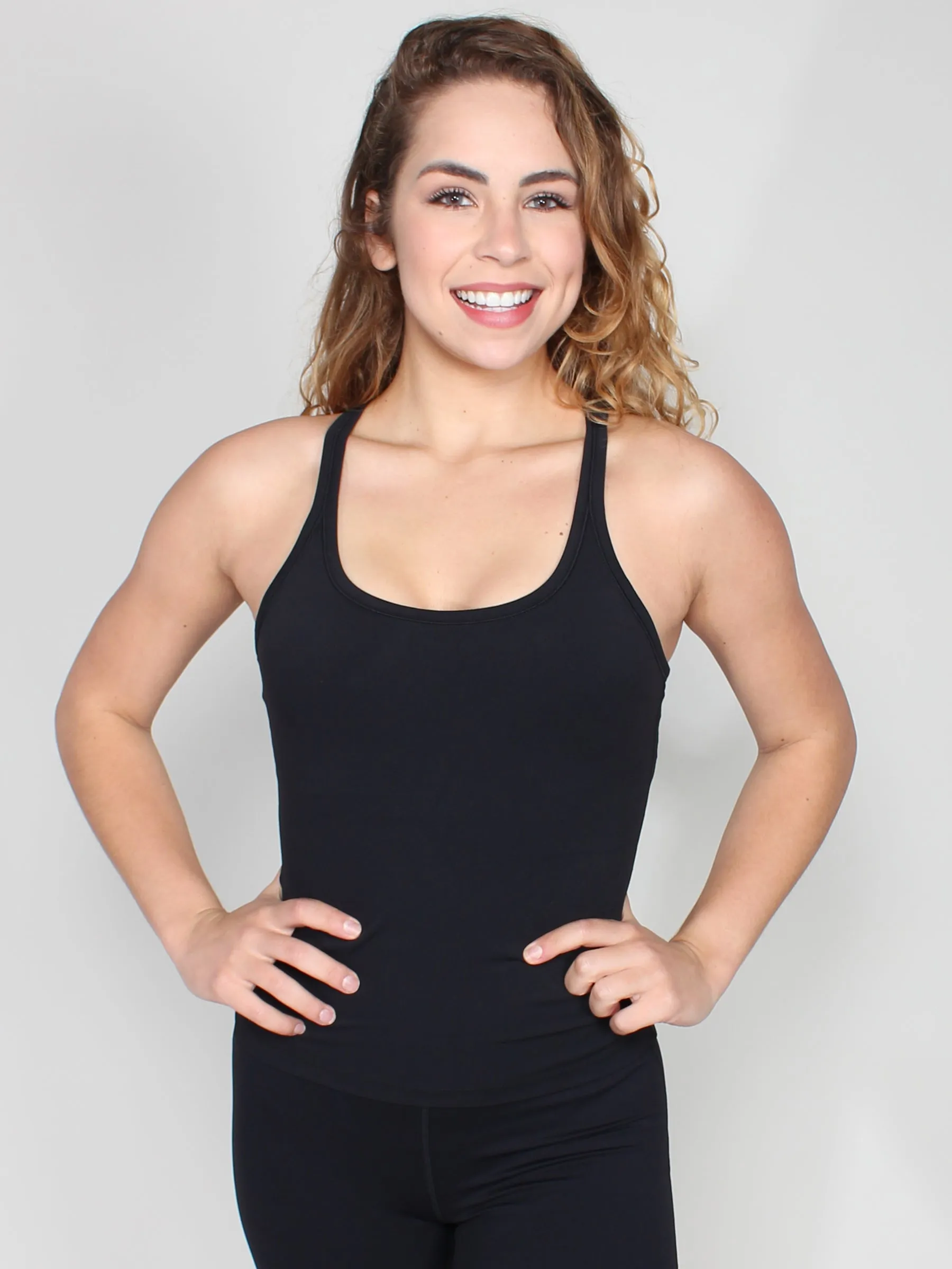 In-built support singlet - black