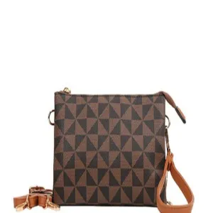 Influence Brown Wristlet Shoulder Purse with Removable Strap and Multiple Compartments