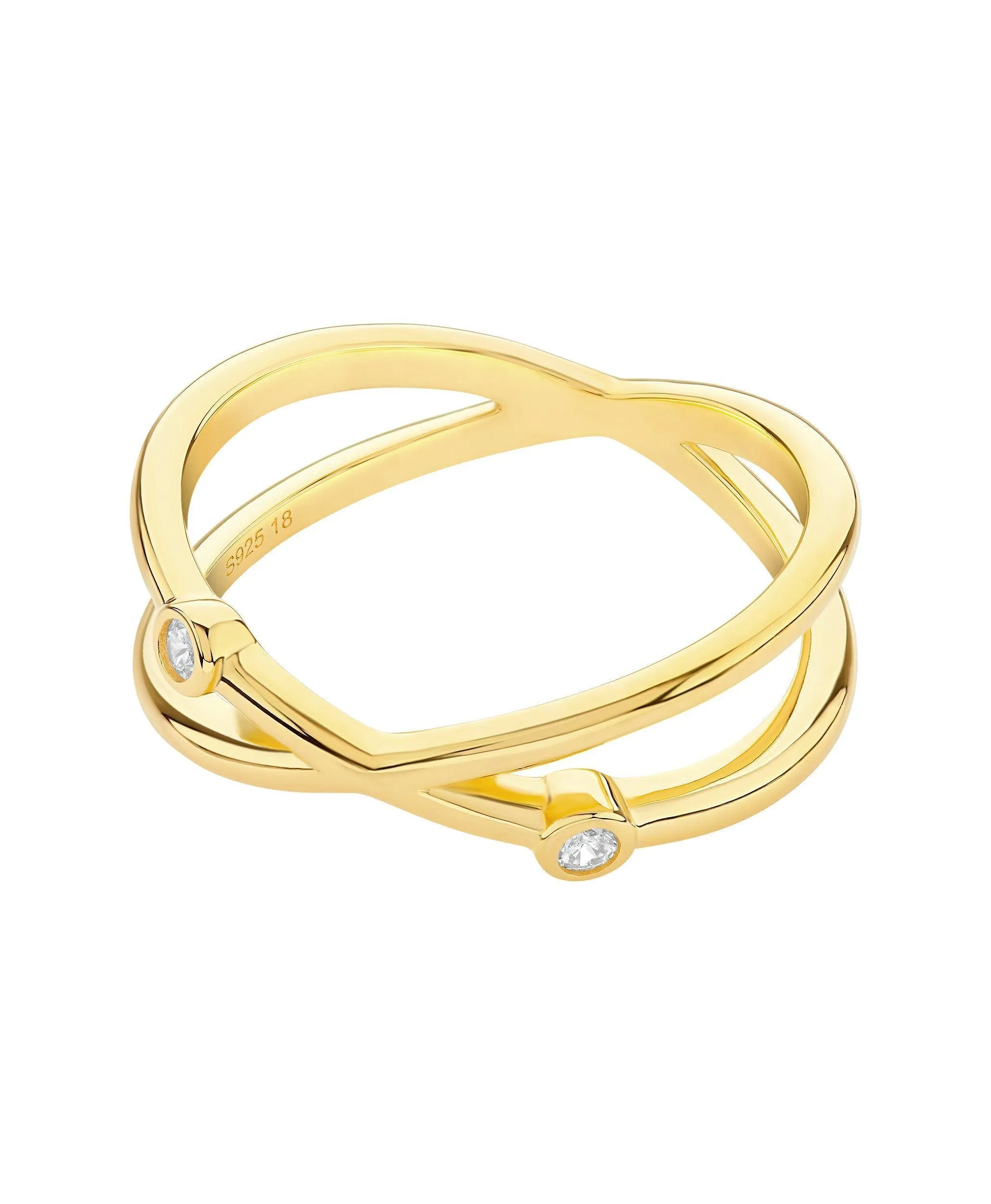 Isla Ring White 18ct Gold Plated
