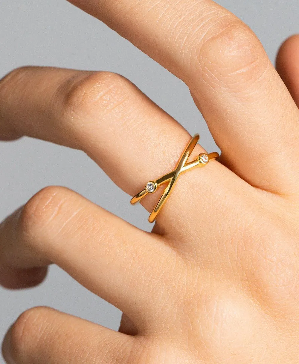 Isla Ring White 18ct Gold Plated