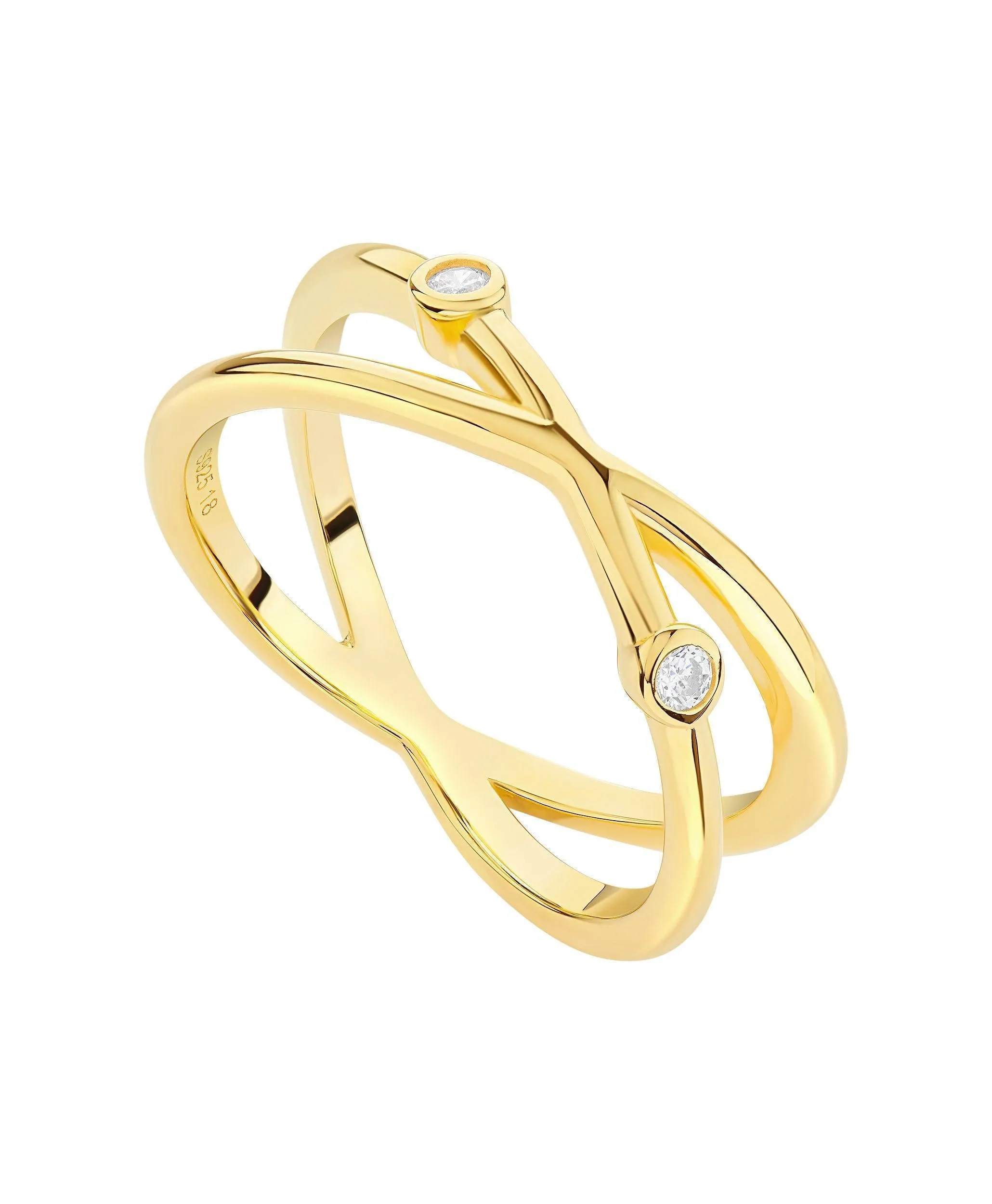 Isla Ring White 18ct Gold Plated
