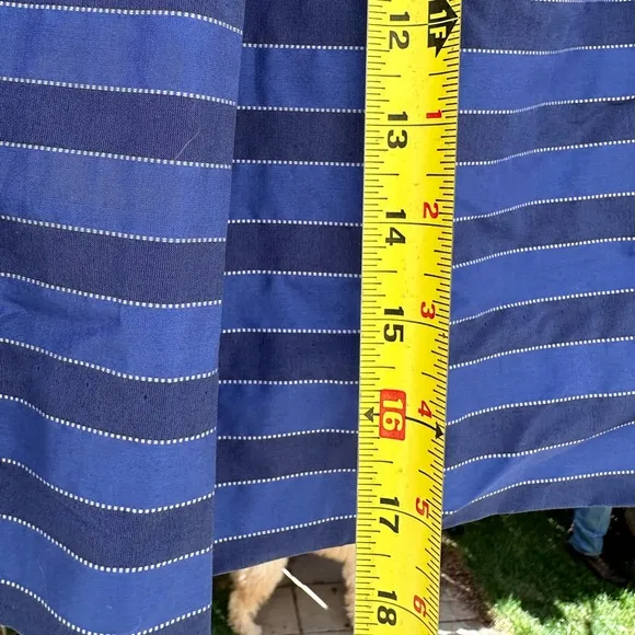 J. Crew NWOT Blue &amp; Navy Pockets Striped Satin Taffeta Cotton Knee Length Skirt