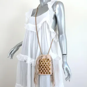 Jerome Dreyfuss Mini Crossbody Bag Gary Cream Studded Fringed Leather