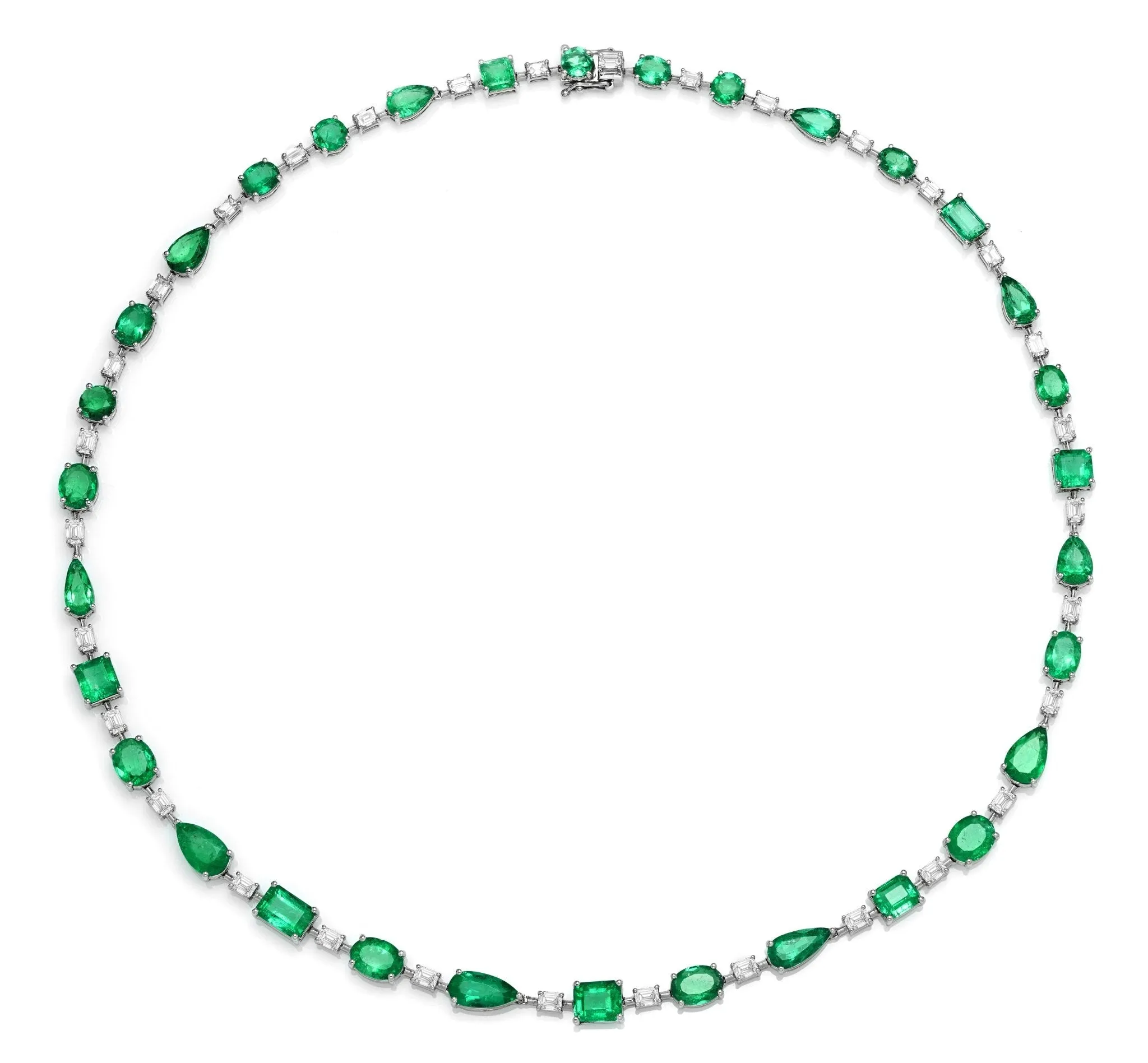Jewels of Desire Laurel Emerald Tennis Necklace