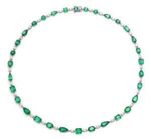 Jewels of Desire Laurel Emerald Tennis Necklace