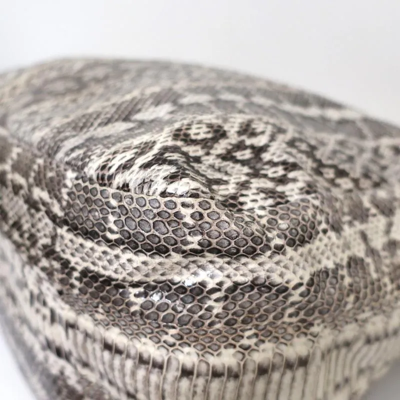 Jimmy Choo Asymmetric Hobo Cream Snakeskin Extra Large Shoulder Bag NEW