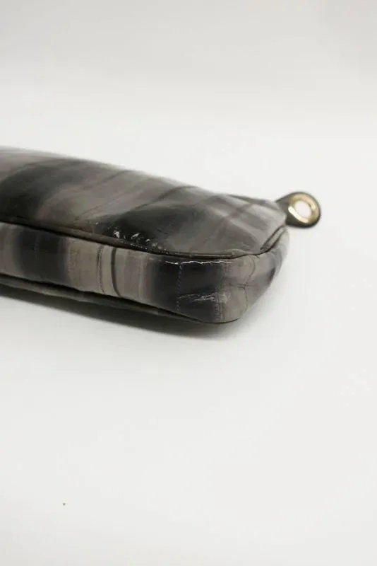 Jimmy Choo Zulu Clutch Gray/Black Eel Skin Evening Bag