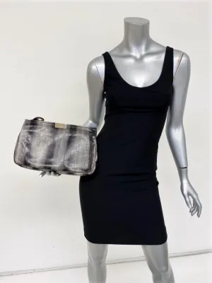 Jimmy Choo Zulu Clutch Gray/Black Eel Skin Evening Bag