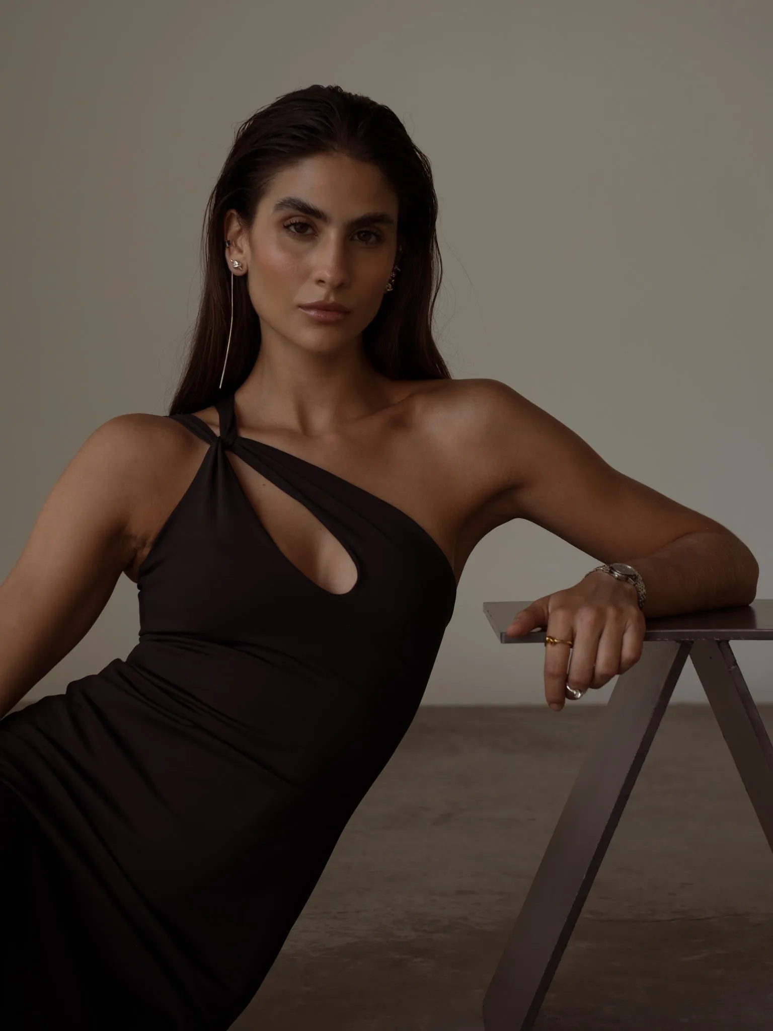 KINKY SOFT DRESS  - BLACK