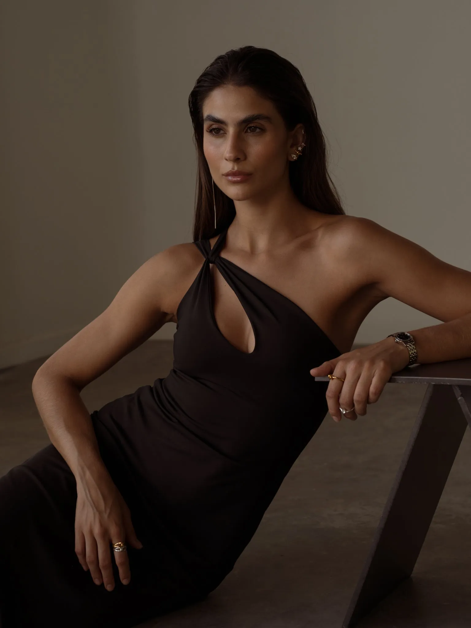 KINKY SOFT DRESS  - BLACK
