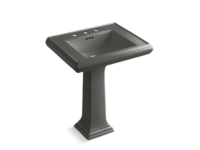 KOHLER 2258-8 Memoirs Classic 27" pedestal bathroom sink with 8" widespread faucet holes