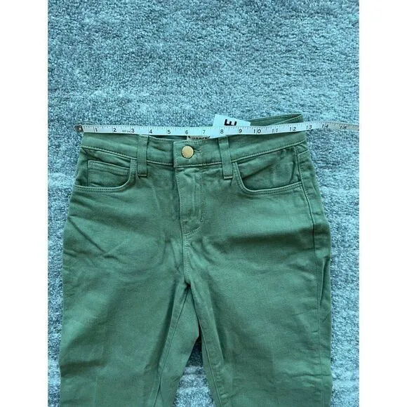 L'agence NWT Women Size 23 Basil Green High Rise Cropped Slim Sada Jeans