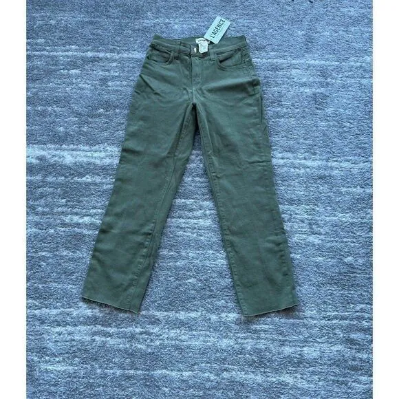 L'agence NWT Women Size 23 Basil Green High Rise Cropped Slim Sada Jeans