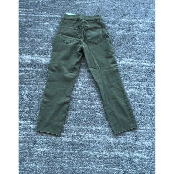L'agence NWT Women Size 23 Basil Green High Rise Cropped Slim Sada Jeans