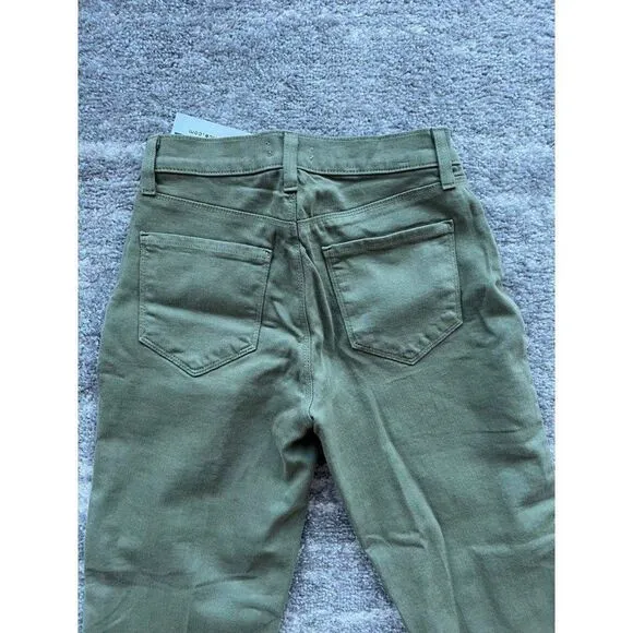 L'agence NWT Women Size 23 Basil Green High Rise Cropped Slim Sada Jeans