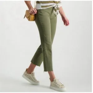 L'agence NWT Women Size 23 Basil Green High Rise Cropped Slim Sada Jeans