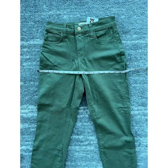 L'agence NWT Women Size 23 Basil Green High Rise Cropped Slim Sada Jeans