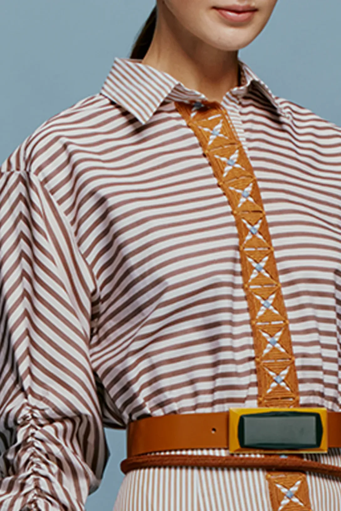 Lamar Dress | Multi Brown Stripes