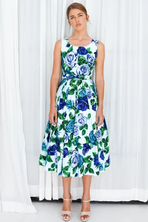 Lana Dress Boat Neck Sleeveless Midi Length Cotton Stretch (Charlotte Rose Big)