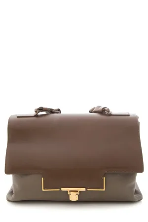 Lavin Paris Brown & Grey Leather Shoulder Bag