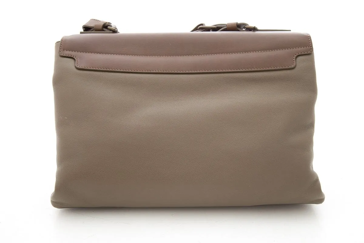 Lavin Paris Brown & Grey Leather Shoulder Bag
