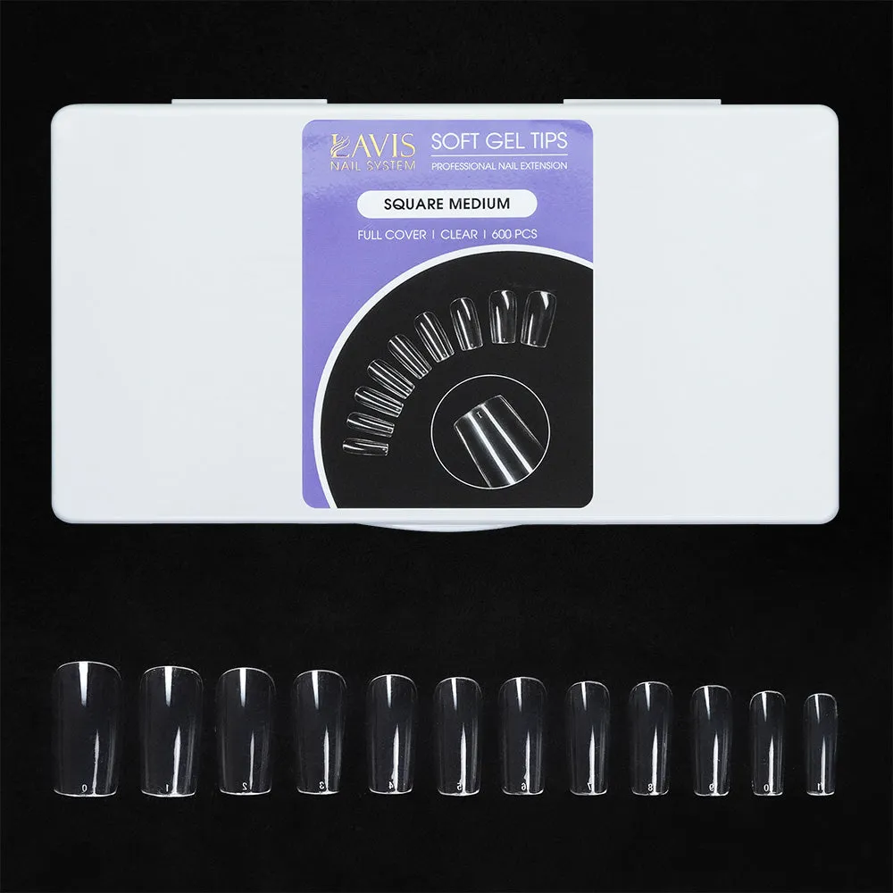 LAVIS - Square Medium Nail Tips (Full Cover)